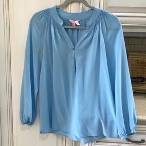 Baby Blue silk Elsa top